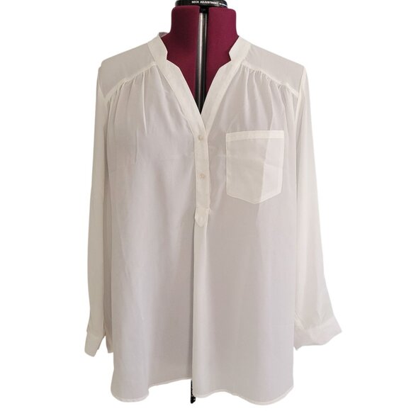 ModCloth Womens White Button-Up Blouse (Size 3X) - Picture 1 of 8